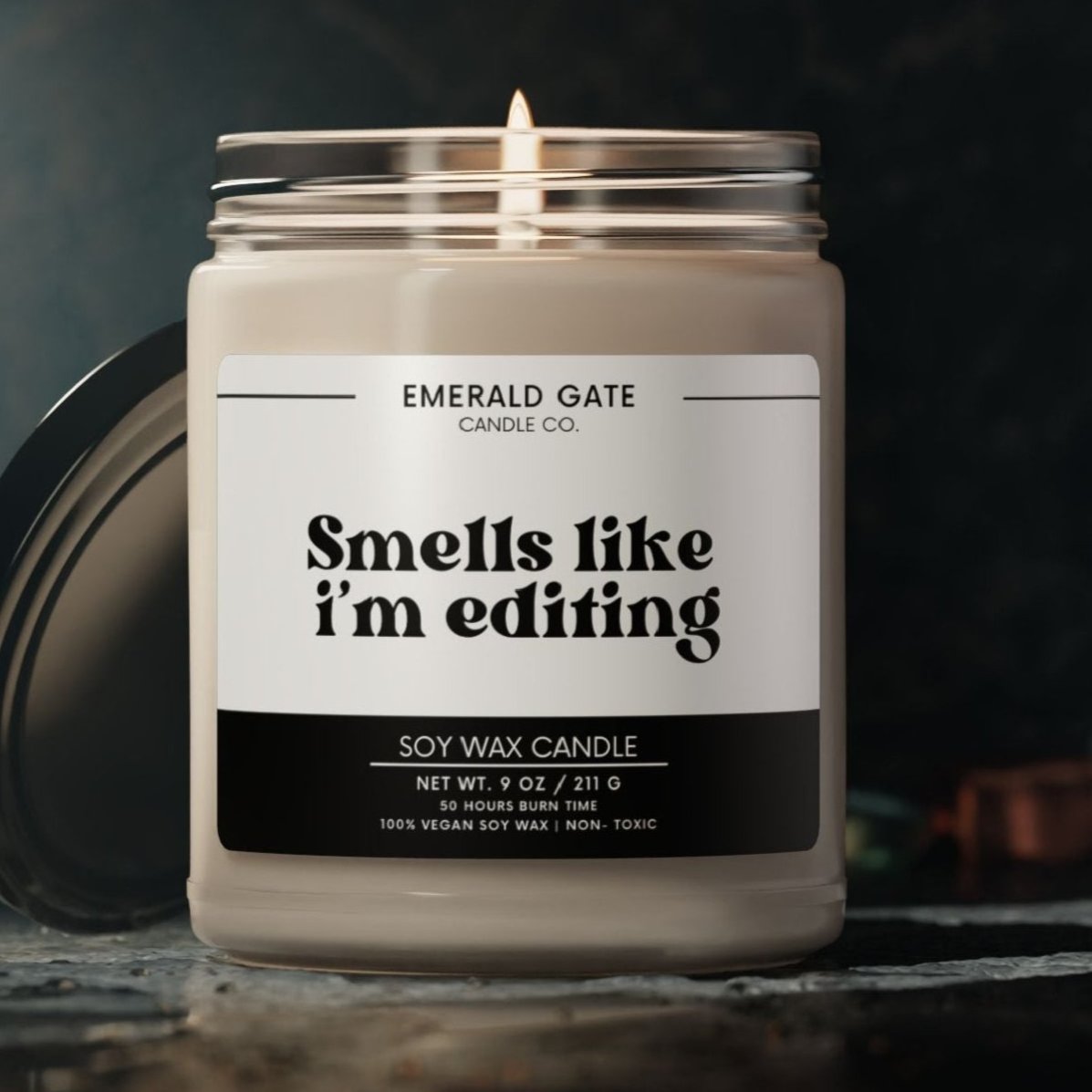"Smells Like I'm Editing" Scented Soy Candle | Perfect Gift for Writers, Editors, & Creative Souls | Home Decor, Relaxation, Self-Care