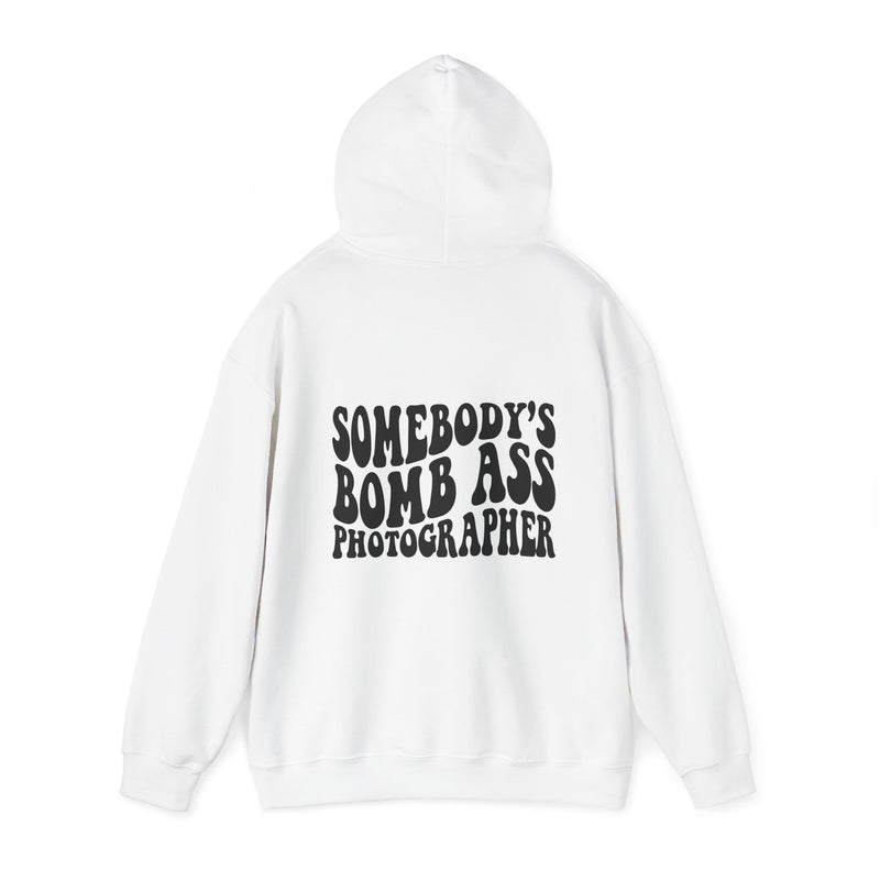 Somebody's Bomb Ass Photographer Hoodie | White