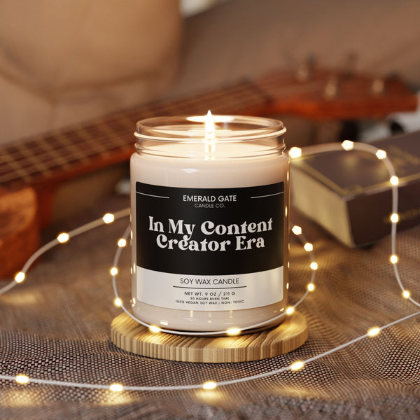 "In My Content Creator Era" Scented Soy Candle | Inspiring Gift for Creatives, Influencers &amp; Visionaries | Home Office Vibes, Focus, Self-Care