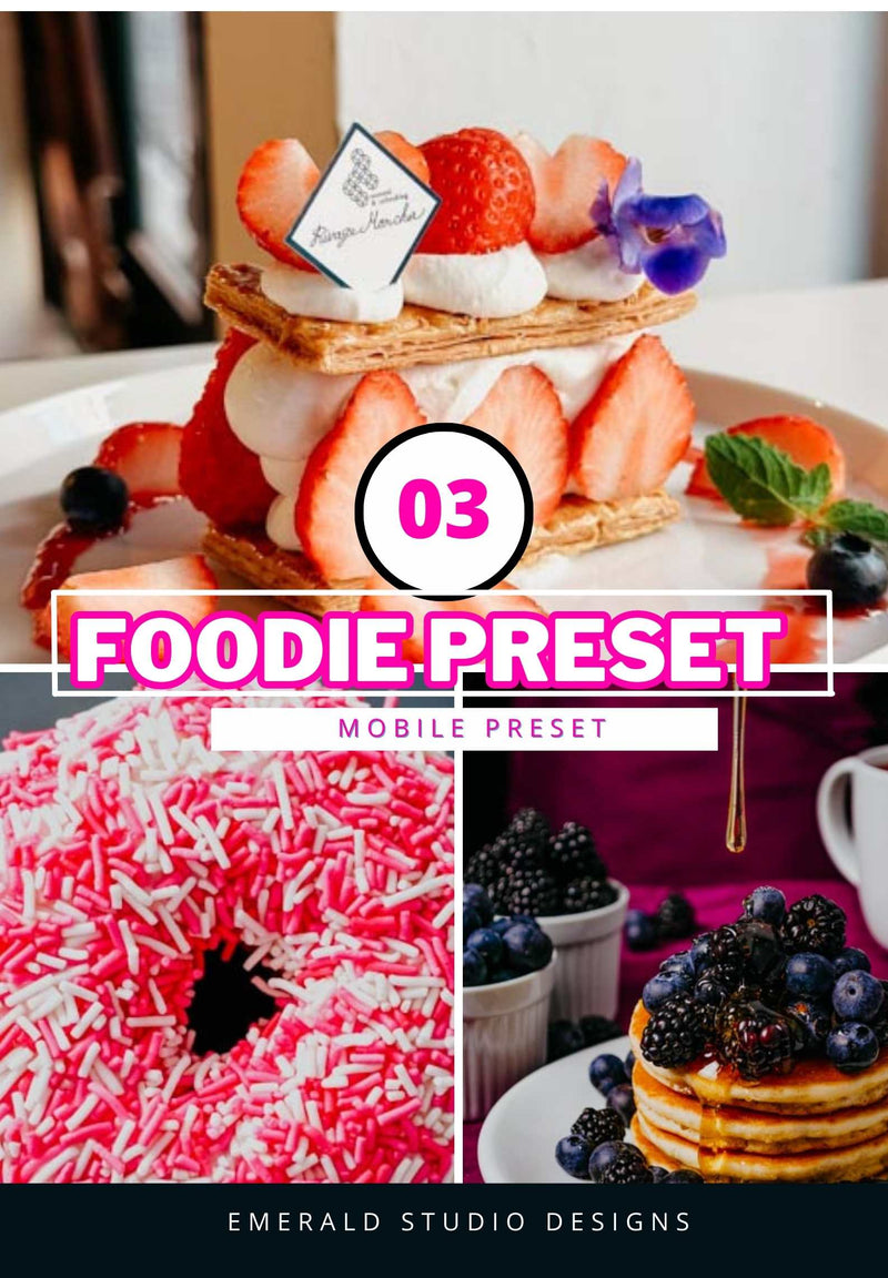 3 Foodie Mobile And Desktop Lightroom Presets, Photo Filters For Instagram And Food Bloggers, Food Lovers Preset Iphone Android Camera