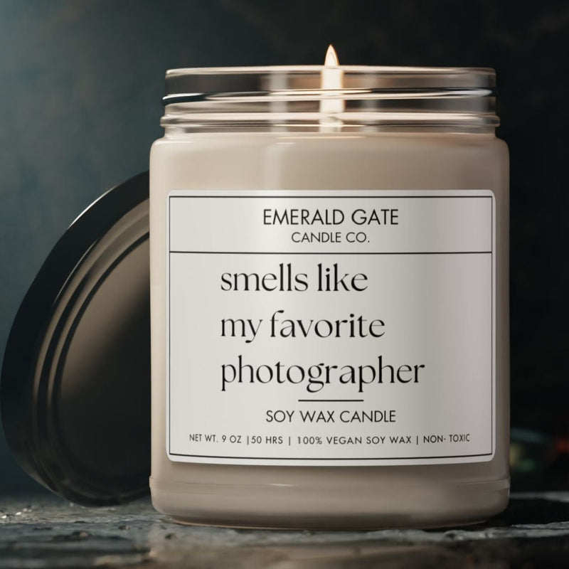 "Smells Like My Favorite Photographer" Scented Soy Candle | Perfect Gift for Photographers, Creatives &amp; Art Lovers | Relaxation, Inspiration, Self-Care